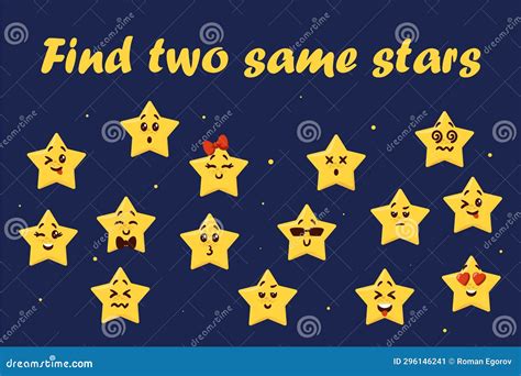 Star Emoji. Find Same Faces. Funny Emoticons. Preschool Kids Worksheet. Studying Task. Logic ...