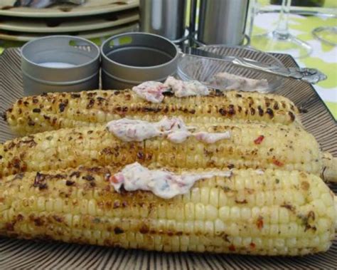 Grilled Corn on the Cob With Roasted Red Pepper Mayonnaise Recipe - Red ...