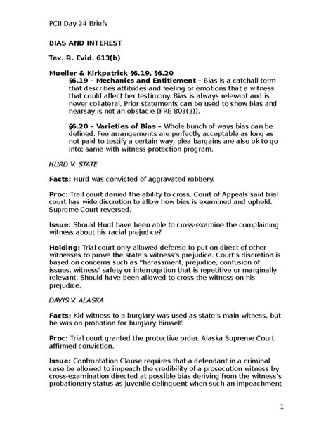 PCII Day 24 Briefs - outline - PCII Day 24 Briefs BIAS AND INTEREST Tex ...