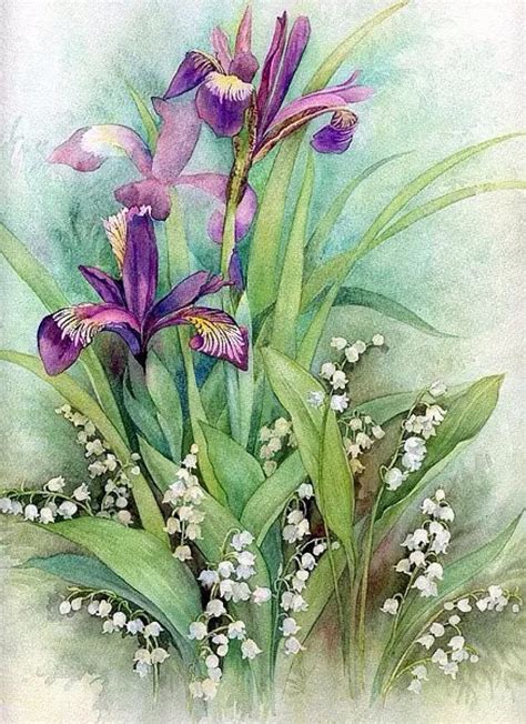 清新水彩画 手绘 花卉 植物 自然风景 清新… - 堆糖，美图壁纸兴趣社区