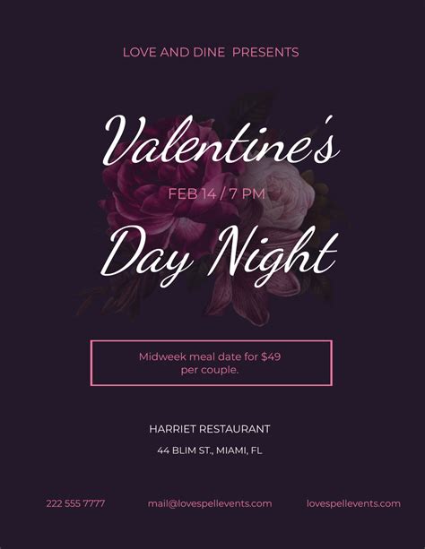 Free Valentines Day Flyer Templates, Editable and Printable