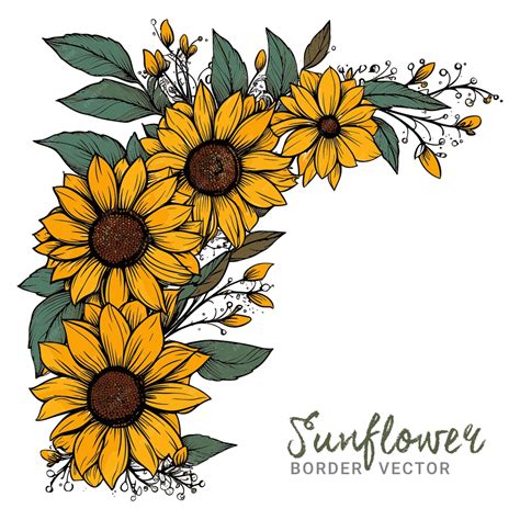 Top 46+ Free Sunflower Elements Background Vector