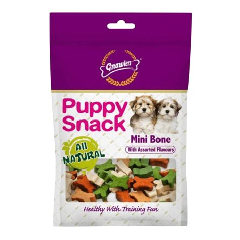 Gnawlers Puppy Snack Mini Bone Treat with Assorted Flavors - 250gm ...