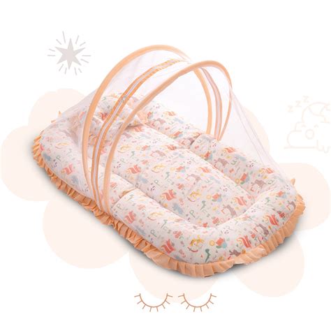 Mee Mee Cushioned Baby Mattress Set with Mosquito Net and Pillow - Jun ...
