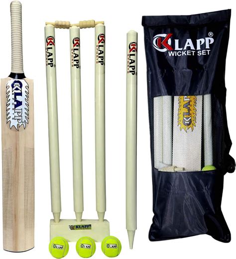 Buy Klapp Speed Popular Willow Cricket Kit With Three Ball, Four Wicket ...