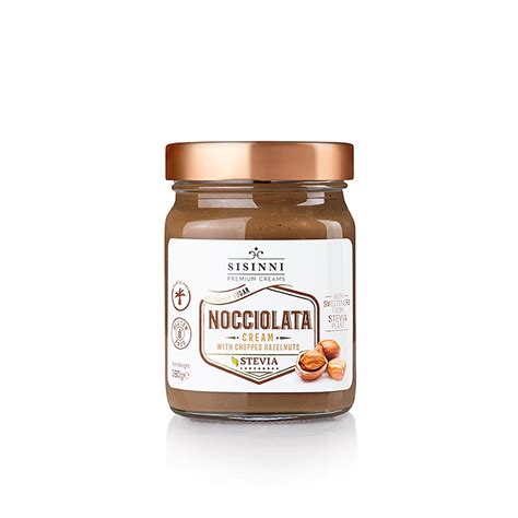 Nocciolata cream, hazelnut cream with stevia and pieces, Sisinni, 380g ...