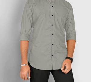 Gh creation Men Self Design Casual Silver Shirt - Buy Gh creation Men ...