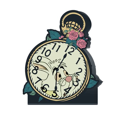 Disney Alice in Wonderland White Rabbit Clock Large Die Cut MDF Box Si ...
