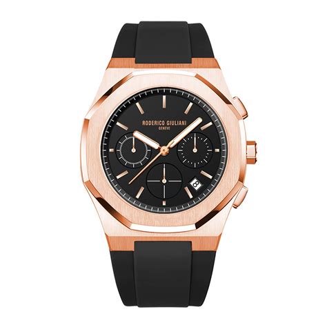 Buy RODERICO GIULIANI Chronograph Analog Black DIAL Rose-Gold CASE Men ...