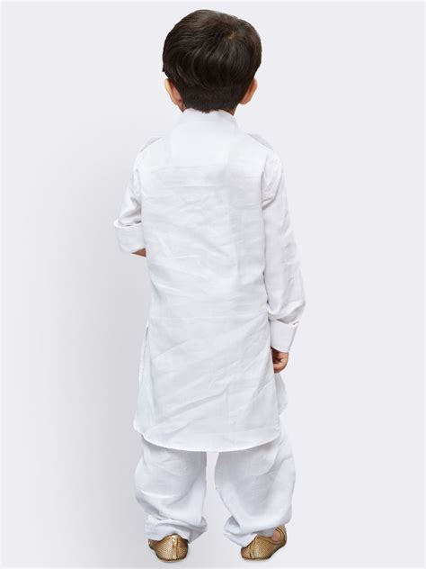 VASTRAMAY Boys' White Cotton Pathani – vastramay