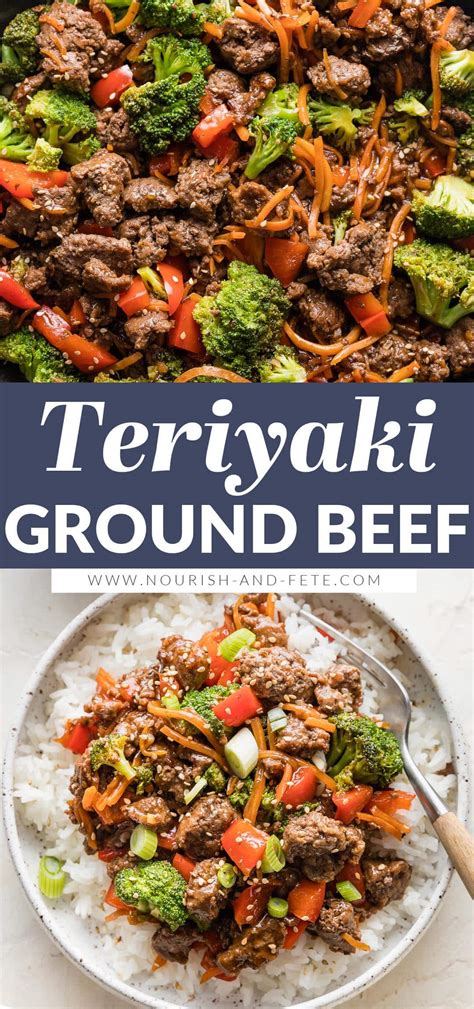 Teriyaki Ground Beef (Quick & Homemade) - Nourish and Fete