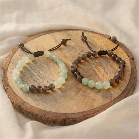 Black Obsidian and Green Aventurine Matching Couple Bracelet – Solacely
