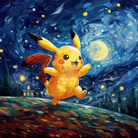 Pikachu Van Gogh Starry Night by CodeCraftedArt on DeviantArt