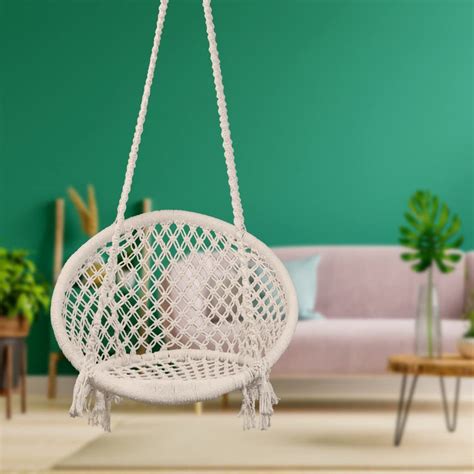 Premium Hanging Swing Chair for Adults | Luxury Cotton Hammock Swing ...