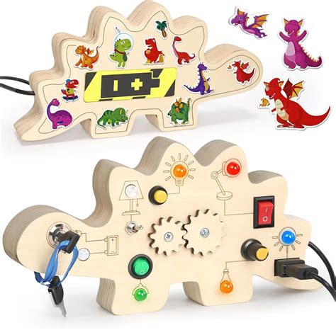 Buy SKY LINE OCEAN || Dinosaur Montessori LED Busy Wooden Board ...