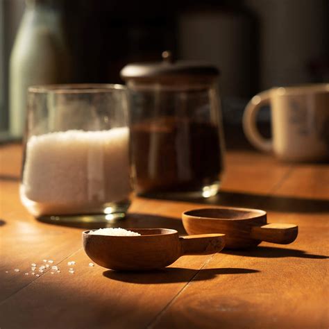 teak wood scooper small (set of 2) - Ellementry – ellementry