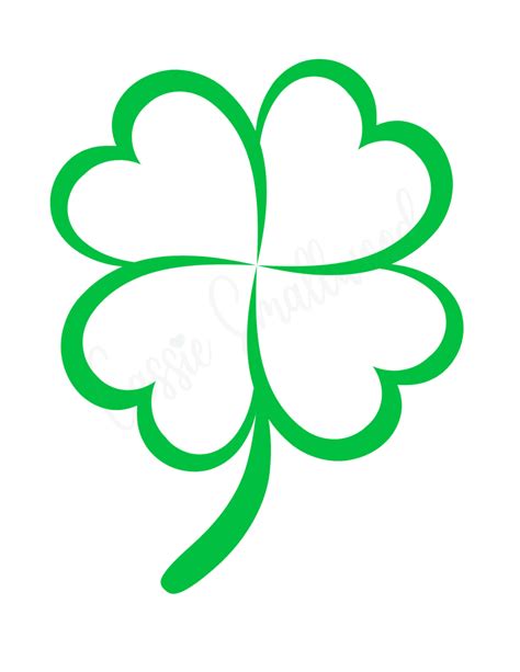 12 Cute Four Leaf Clover Printable Templates - Cassie Smallwood