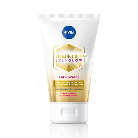 NIVEA Luminous Even Glow 2% AHA Face Wash | Oil-Free Cleanser with Aloe ...