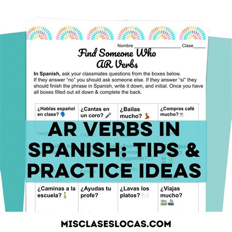 AR Verbs in Spanish: Tips and Practice Ideas - Mis Clases Locas