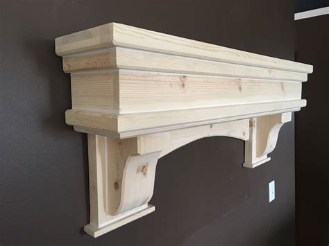 DIY Unfinished Wooden Shelf for Fireplace Mantel Designs