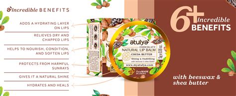 Buy Atulya Cocoa Butter Natural Lip Balm, Hydrates & Adds Shine to Soft ...