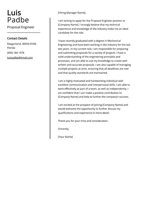 Proposal Engineer Cover Letter Examples (Template & 20+ Tips)
