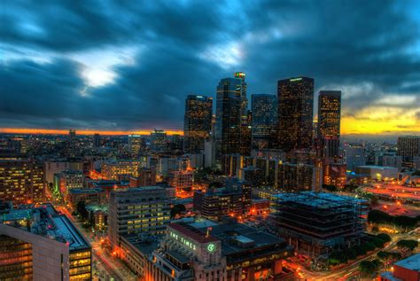 Download Central Los Angeles Sunset Wallpaper | Wallpapers.com