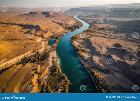 Aerial Image of the Euphrates River Stock Illustration - Illustration ...