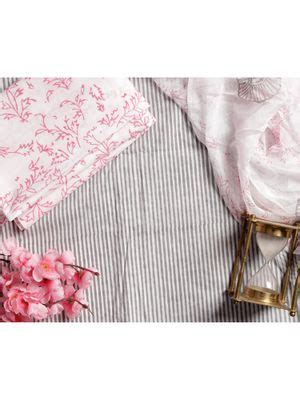 Buy Meeranshi White Exclusive Hand Block Print Unstitched Dress ...