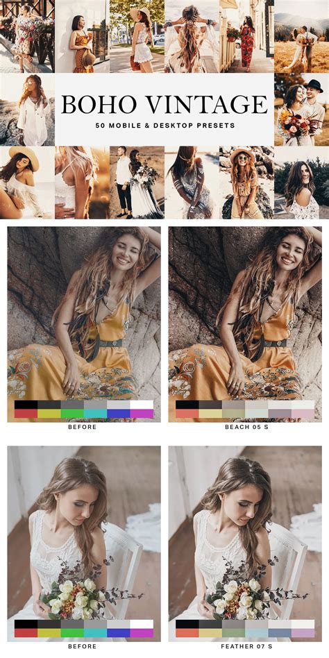 50 Boho Vintage Lightroom Presets and LUTs | Vintage lightroom presets ...