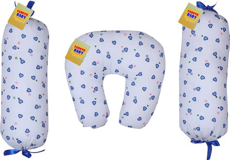 Buy Fareto Cotton Baby Combo of Baby Soft U-Shape Pillow & 2 Matching ...
