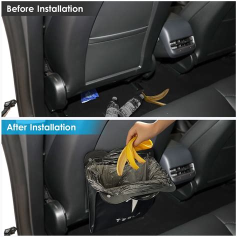 Farmogo Tesla Model 3 Model Y Trash Can Back Seat Garbage Bin Hanging ...