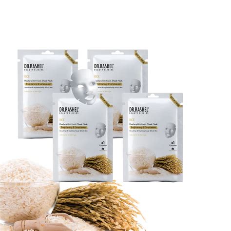 Buy DR.RASHEL Rice Face Sheet Mask With Serum For Women and Men | All ...