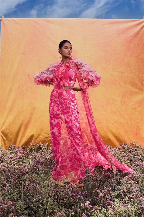 Pankaj & Nidhi - Cleo Billowing Cape Set - Elahe