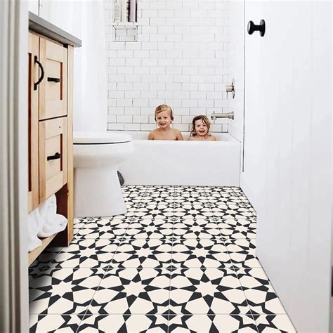 Peel and Stick Star Geometric Tile Stickers | Anti-skid for Floors ...