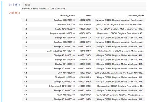 JSON API Response to Pandas Data Frame 的图像结果