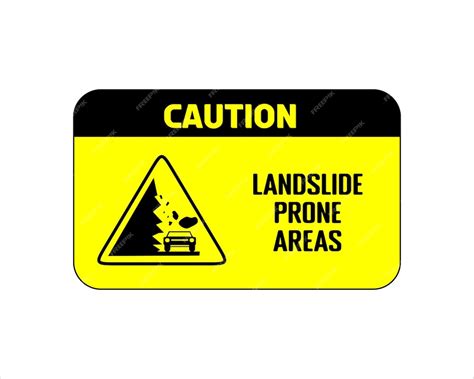 Landslide prone areas sign vector | Premium Vector