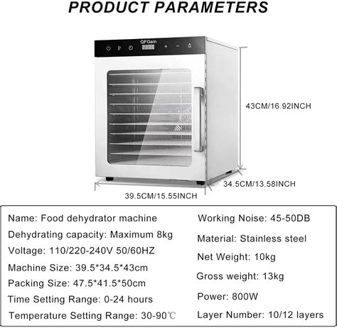 QFGain 800W LED Freeze Drier, 10/12 Layer Food-Dehydrator India | Ubuy