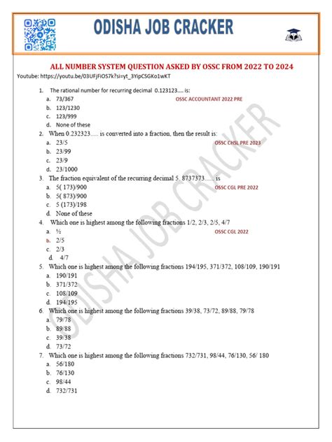 Image result for Number System Questions