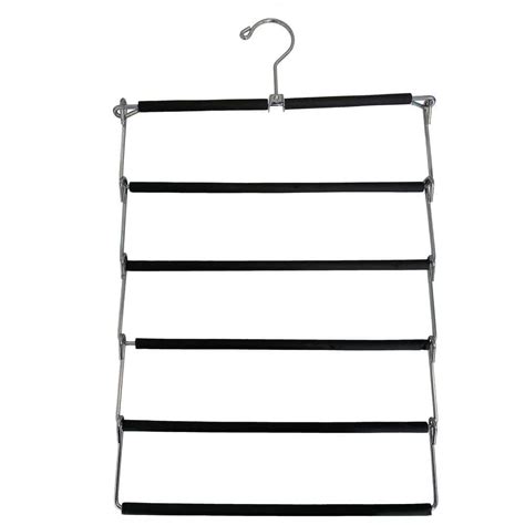 USTECH Black and Chrome Metal Pants Hangers 2-Pack 80665x2 - The Home Depot