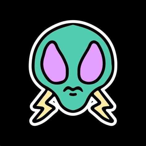 Alien Head Printable Sticker 的图像结果