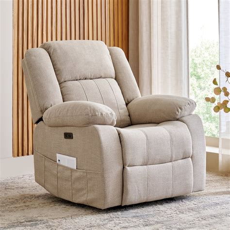 Buy Denver Fabric 1-Seater Electric Recliner - Beige from Home Centre ...