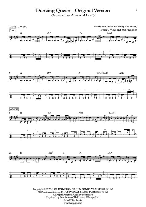 Dancing Queen - Original Version (Intermediate/Advanced Level) (ABBA ...