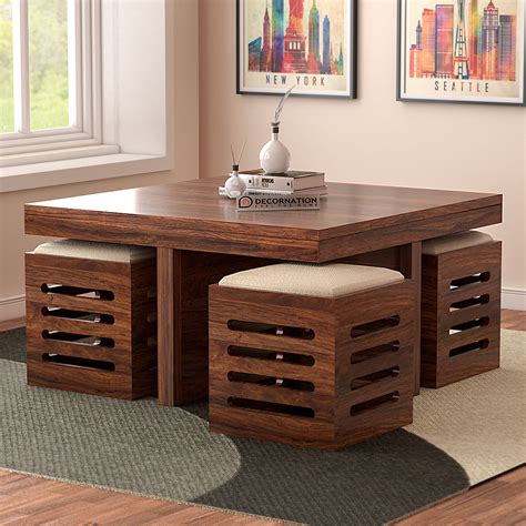 Unbelievable Gallery Of Coffee Table With Stools Concept | Translexa