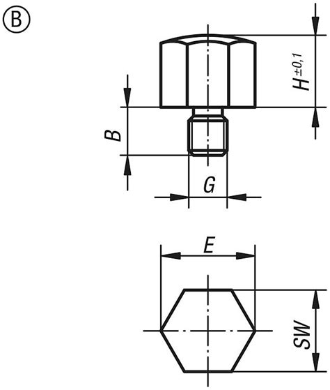 Positioning feet with external thread and convex face, Form B | norelem
