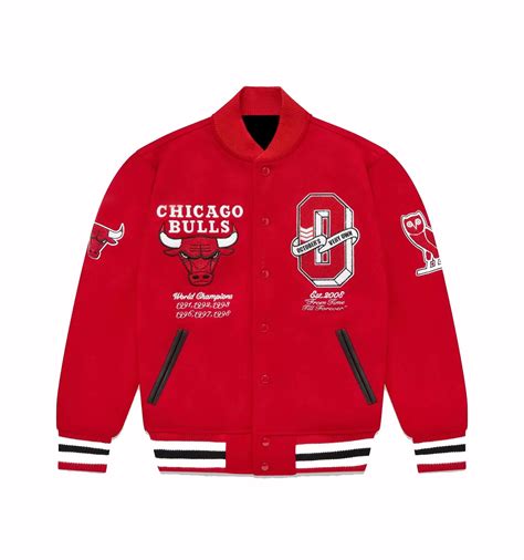OVO Chicago Bulls Full-Snap Varsity Jacket
