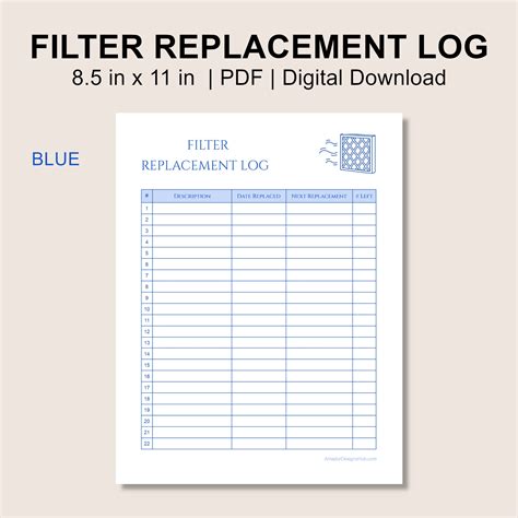 Image result for HVAC Filter Replacement Log