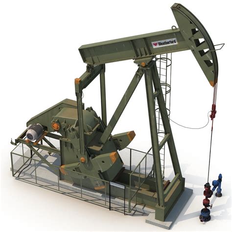 oil pump jack rigged 3d max