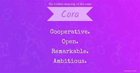 The hidden meaning of the name Cora | Namious