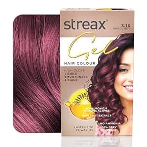Streax Gel Hair Colour for women, Burgundy 3.16, 150 ml I Burgundy Hair ...